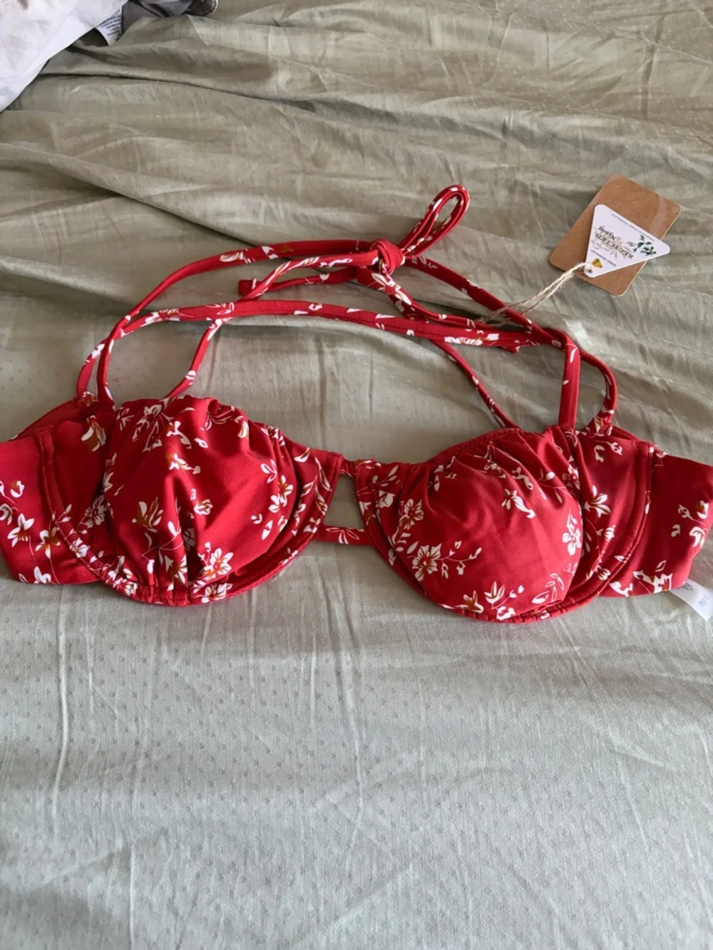 Berlook Red Floral Two-Piece Bikini Set - Small NWT - Picture 4 of 7